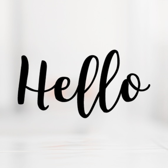 Hello svg script SVG Hello cursive svg Hand Lettered svg - Etsy
