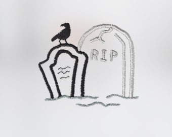 Tombstone grave embroidery design for Halloween