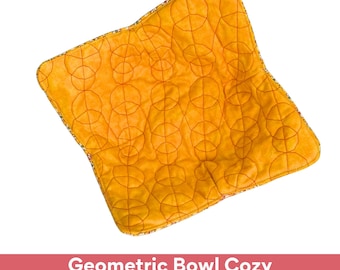 Bowl Cozy Machine Embroidery Design – In the Hoop with Geometric quilting Pattern