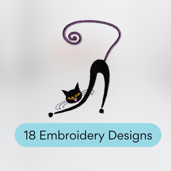 Cat Lady Embroidery Etsy