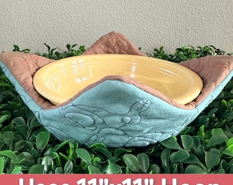 Bunny Bowl Cozy Machine Embroidery Design with Rabbit quilting Pattern for Easter