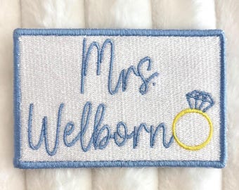 Custom Iron On Bridal Patch - Hats / Embroidery / Tank Top / Sweatshirt / Bridal