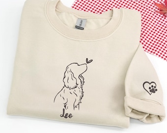 Embroidered Cocker Spaniel Sweatshirt - Cocker Dog Sweatshirt - Personalized Dog Mom Sweatshirt with Name - Cocker Spaniel Lover Gift