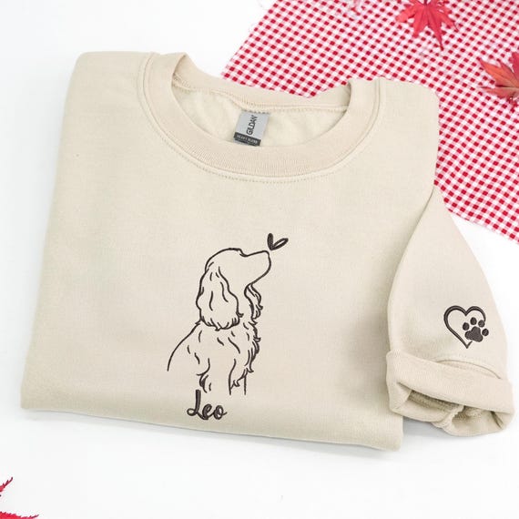 Embroidered Cocker Spaniel Sweatshirt - Cocker Dog Sweatshirt - Personalized Dog Mom Sweatshirt with Name - Cocker Spaniel Lover Gift