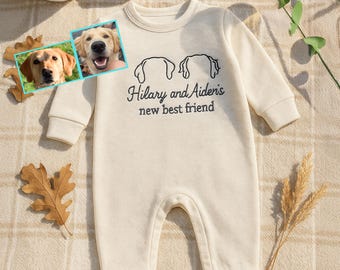 Body bordado de golden retriever para bebé: traje personalizado para cachorro