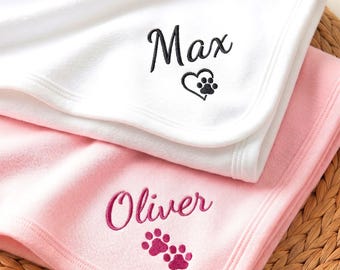 Personalized Dog Blanket With Names For Girl - Custom Embroidered Pet Blanket - Cat Blanket - Dog Mom Gift, Custom Pet Gift,Baby Shower Gift