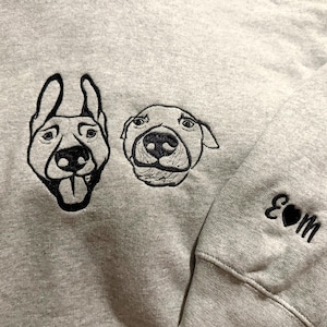 Besticktes Sweatshirt mit Hundegesicht - Haustier Foto Sweatshirt - Hundeliebhaber Sweatshirt - Geschenk für Haustier Liebhaber, Hunde Papa Geschenk, Weihnachtsgeschenk