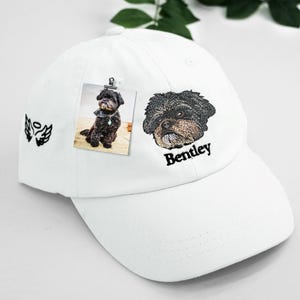 Personalized Hat With Your Dog Photo and Name - Dog Dad Baseball Cap - Custom Embroidered Pet Hat - Dog Dad Gift - Pet Memorial Gift
