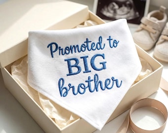 Bandana personalizada para perro "Ascenso a Hermano Mayor", bordada, para anunciar el embarazo, con atuendo para cachorro, regalo para revelar el nacimiento de un bebé.