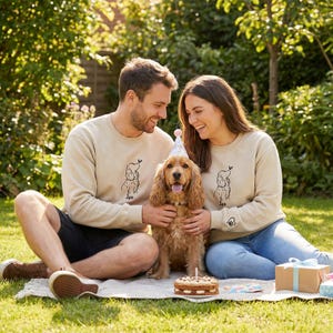Embroidered Cocker Spaniel Sweatshirt - Cocker Dog Sweatshirt - Personalized Dog Mom Sweatshirt with Name - Cocker Spaniel Lover Gift image 2