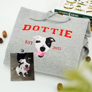 New Dad Gift - Personalized Sweatshirt With Pet Picture - Embroidered Dog Shirt - Custom Cat Hoodie - Pet Memorial Gift For Husband