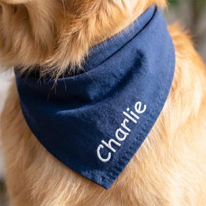 Custom Embroidered Dog Name Bandana - Personalized Puppy Scarf - Monogram Pet Accessory - Dog Lover Gift