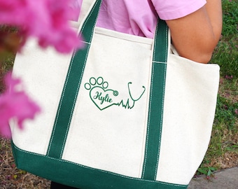 Bolsa de tela personalizada para técnico veterinario: regalo bordado para el cuidado de animales