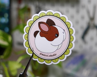 Vinylsticker konijn met kanten lijst – Mivvi Design