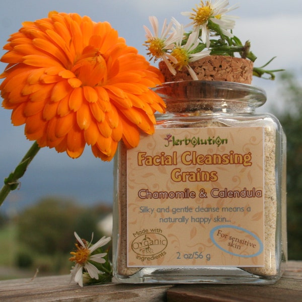 Organic Cleansing Grains gentle polish natural eco-friendly face scrub, bigger double size. Pick any from 21 types