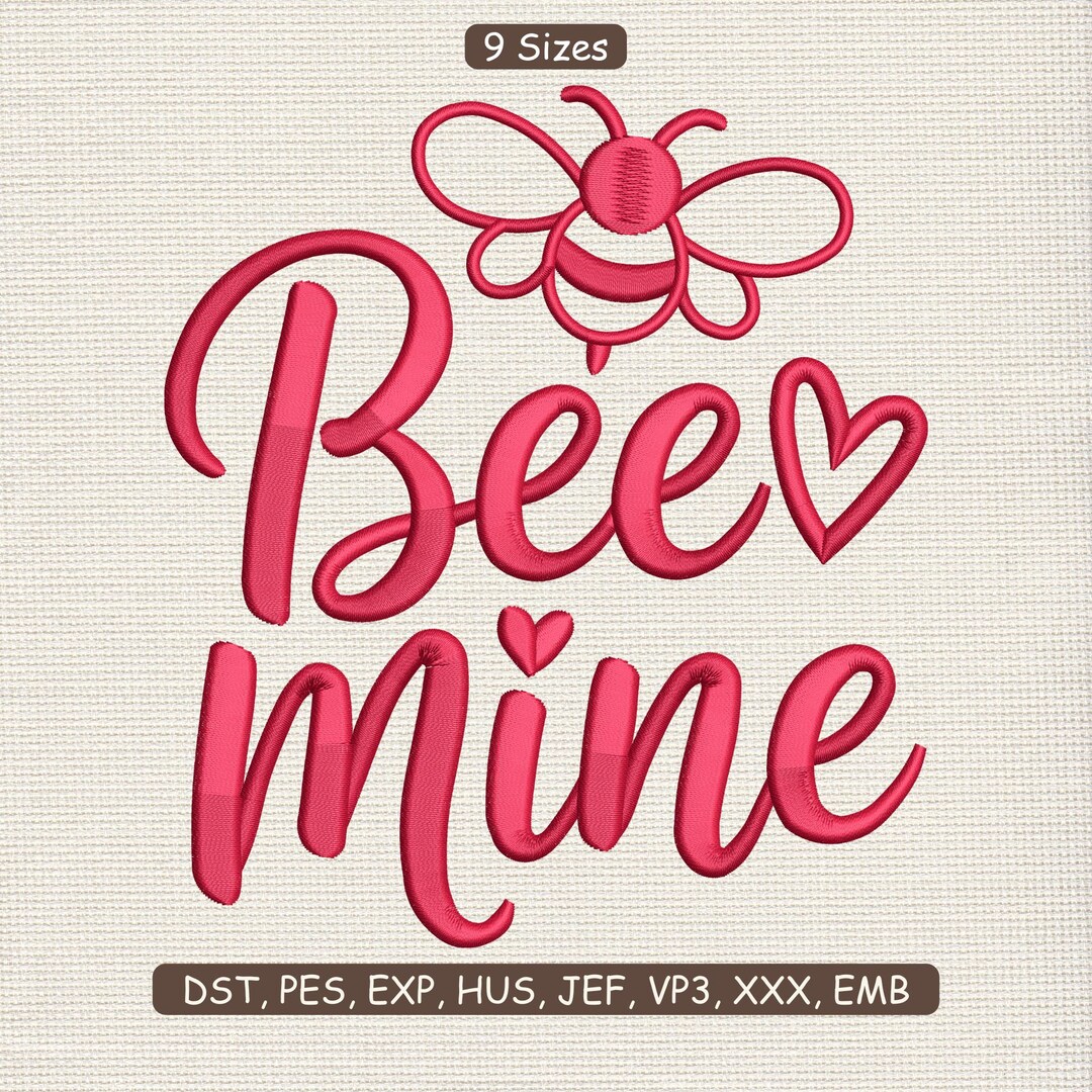 Be Mine Valentine Script Embroidery Design, Romantic Handwritten Love ...