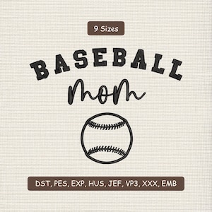 Baseball Mom Embroidery Design, Mama Sports Embroidery Machine File, Baseball Embroidery Design, Baseball Mothers Day Gift Embroidery Files