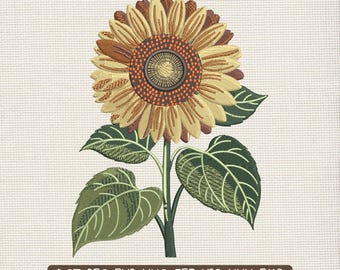 Motif de broderie illustration botanique tournesol, motif de broderie Machine Art floral Nature – DST PES JEF, 9 tailles