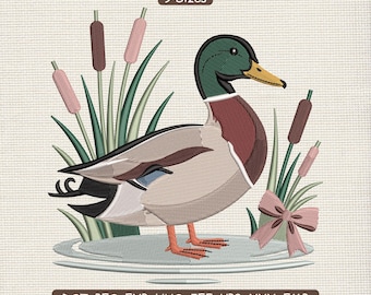 Stockente Enten Stickdatei, Wildtier Vogel Stickdatei, Wild Enten Maschinenstickerei PES, 9 Größen inklusive