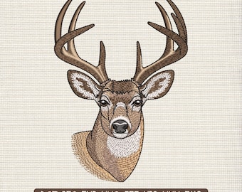 Realistic Buck Portrait Embroidery Design, Deer Head Wildlife Hunting Embroidery Machine File – DST PES JEF, 9 Sizes