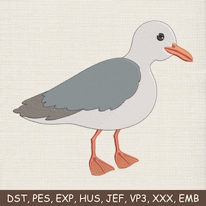 Mini Seagull Embroidery Design, Bird Embroidery Machine File 9 Sizes,  Animal Embroidery Machine File, Instant Download, Funny Seagull