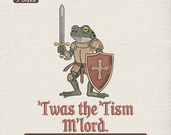 Twas the Tylenol M'lord Embroidery Design, Anti RFK Jr Frog Liberal Machine Embroidery Pattern – 9 Sizes