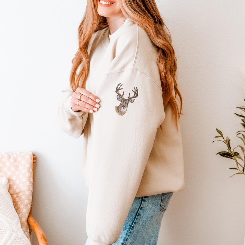Broderidesign med realistiskt bockporträtt, broderimaskin för hjorthuvud, jaktfil – DST PES JEF, 9 storlekar bild 5