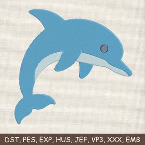 Porpoise Embroidery Machine File, Mini Dolphin Embroidery Design 9 Sizes, Dolphin Pes, Embroidery For Kids, Marine embroidery Design