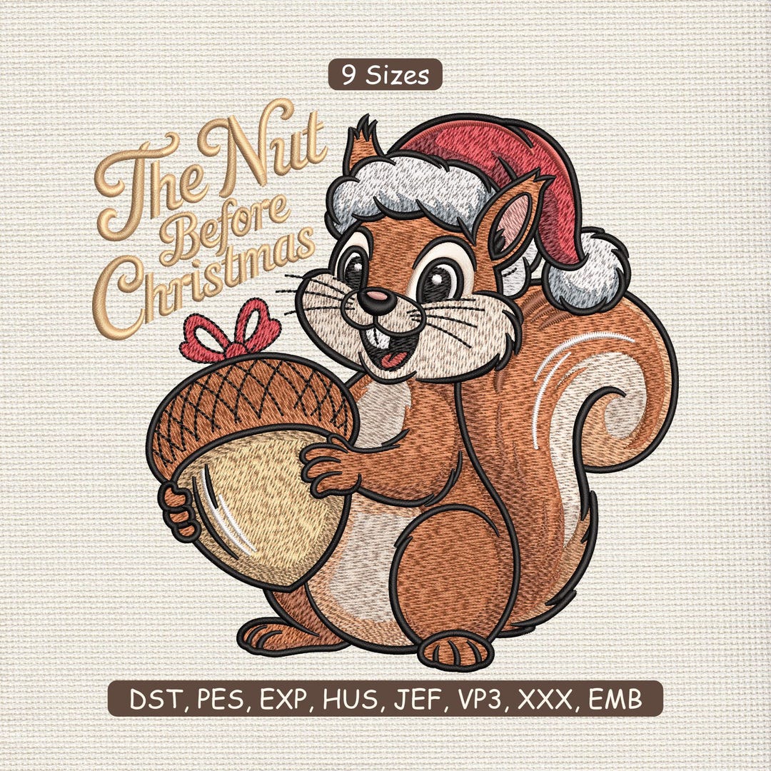 Nutcracker Squirrel Embroidery Design, Funny Christmas Toy Animal ...