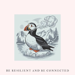 Motivational card puffin