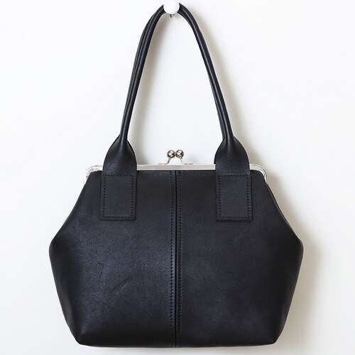 Leather Kiss Lock Frame Purse Kiss Lock Crossbody Handbag Etsy