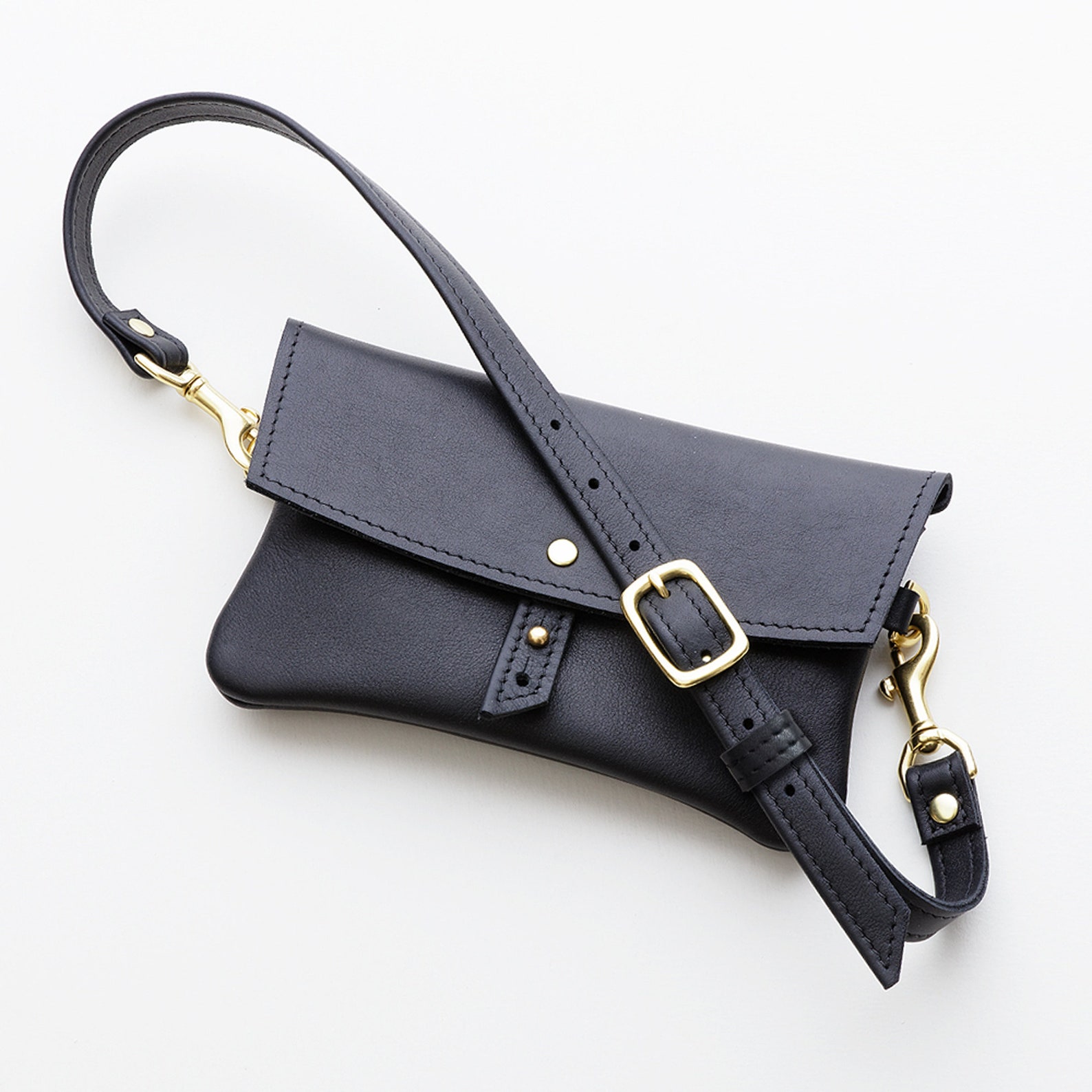 Leather Belt Bag with Credit Card and Cash Pocket Hands Free Etsy