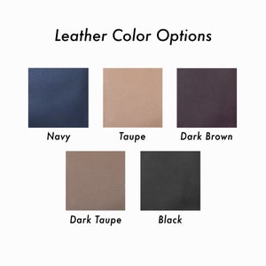 Leather color options for zipper clutch with wrist strap.