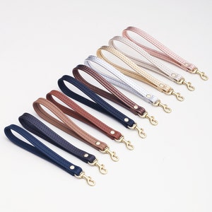 Leather Wrist Strap and Keychain, Wrist Strap with Keyring, Removable Clutch Wristlet Strap, Leather Key Fob