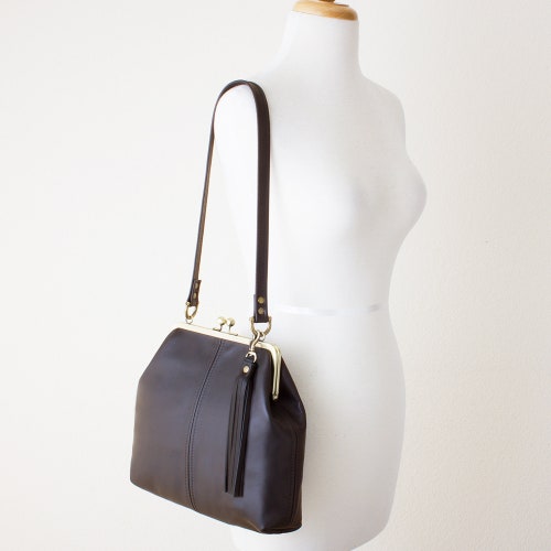 Kawa Kawa Kisslock Crossbody Leather Bag (S)