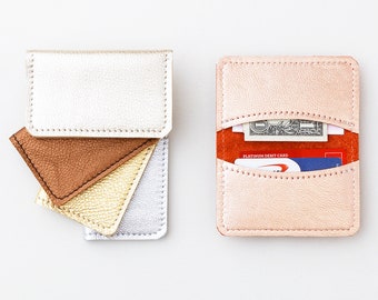 Portacarte In Vera Pelle - Per Carte Di Credito E Business Card, Chiusura A Bottone - Foto 7