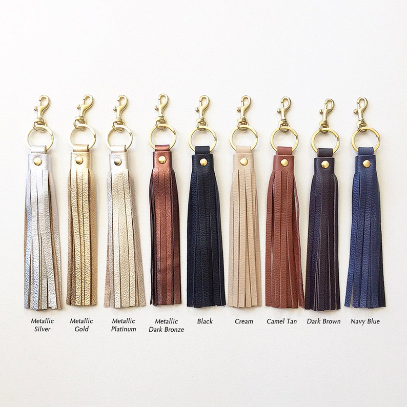 Leather Tassel KEYRING Keychain Tassel Purse Charm Handbag Etsy