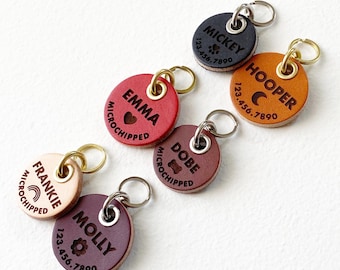 Custom Engraved Dog or Cat ID Tag for Collar, Medium or Large Personalized Pet Collar Tag, New Puppy Owner Identification Accessory Gift