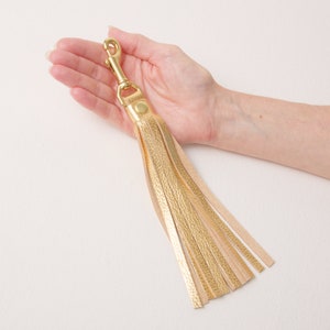 Leather Tassel Handbag Charm, Large Tassel Zipper Pull, Clutch Bag Embellishment, Purse Accessory Gift for Her