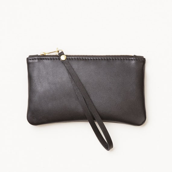 Leather wristlet purse sale