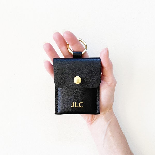 Monogram Card Case Keychain Etsy