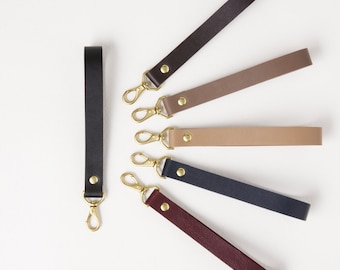 Leather Wrist Strap and Keychain, Removable Clutch Strap, Leather Wristlet Keychain, Gift for Mom, BFF Present, Wedding Party Gift Idea
