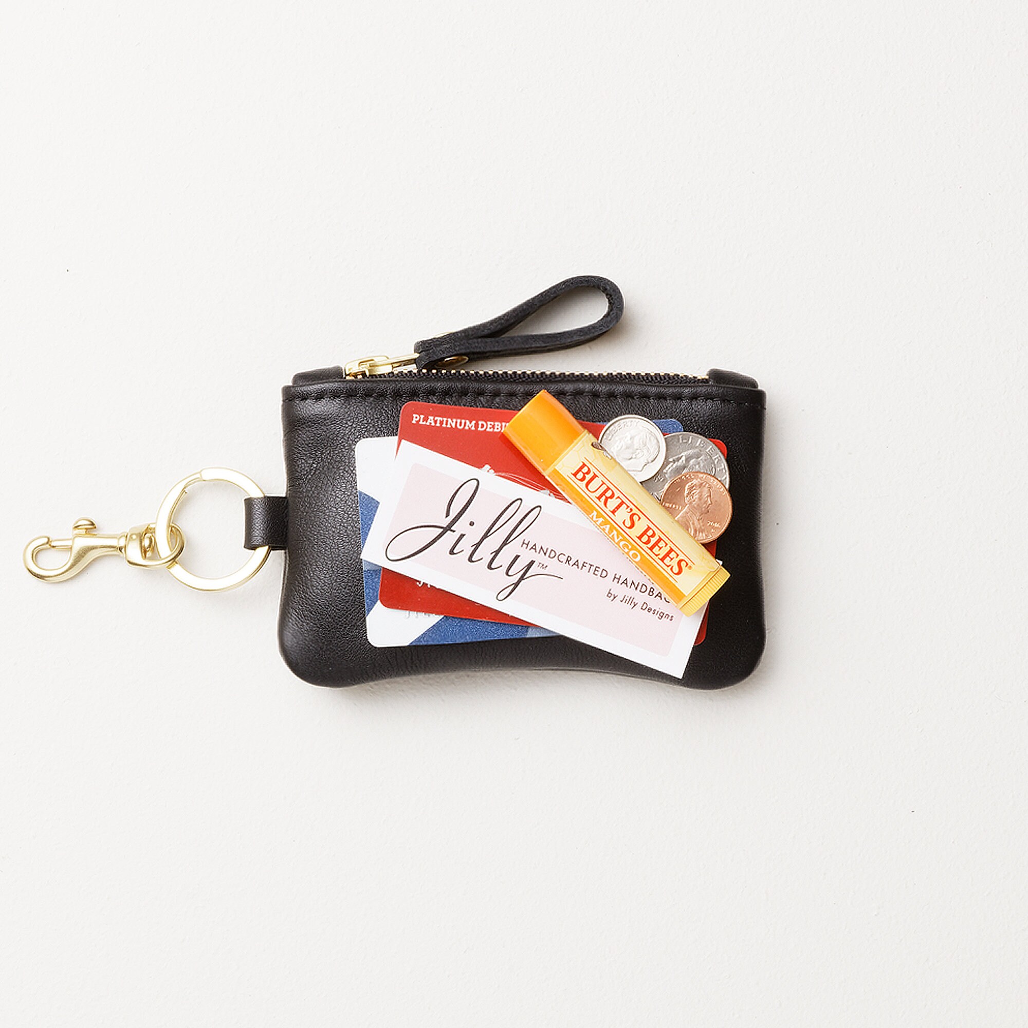 【COSYHARU】Vintage Wallet Keyring Personalized Keychain Zip Wallet With Keyring and Clip