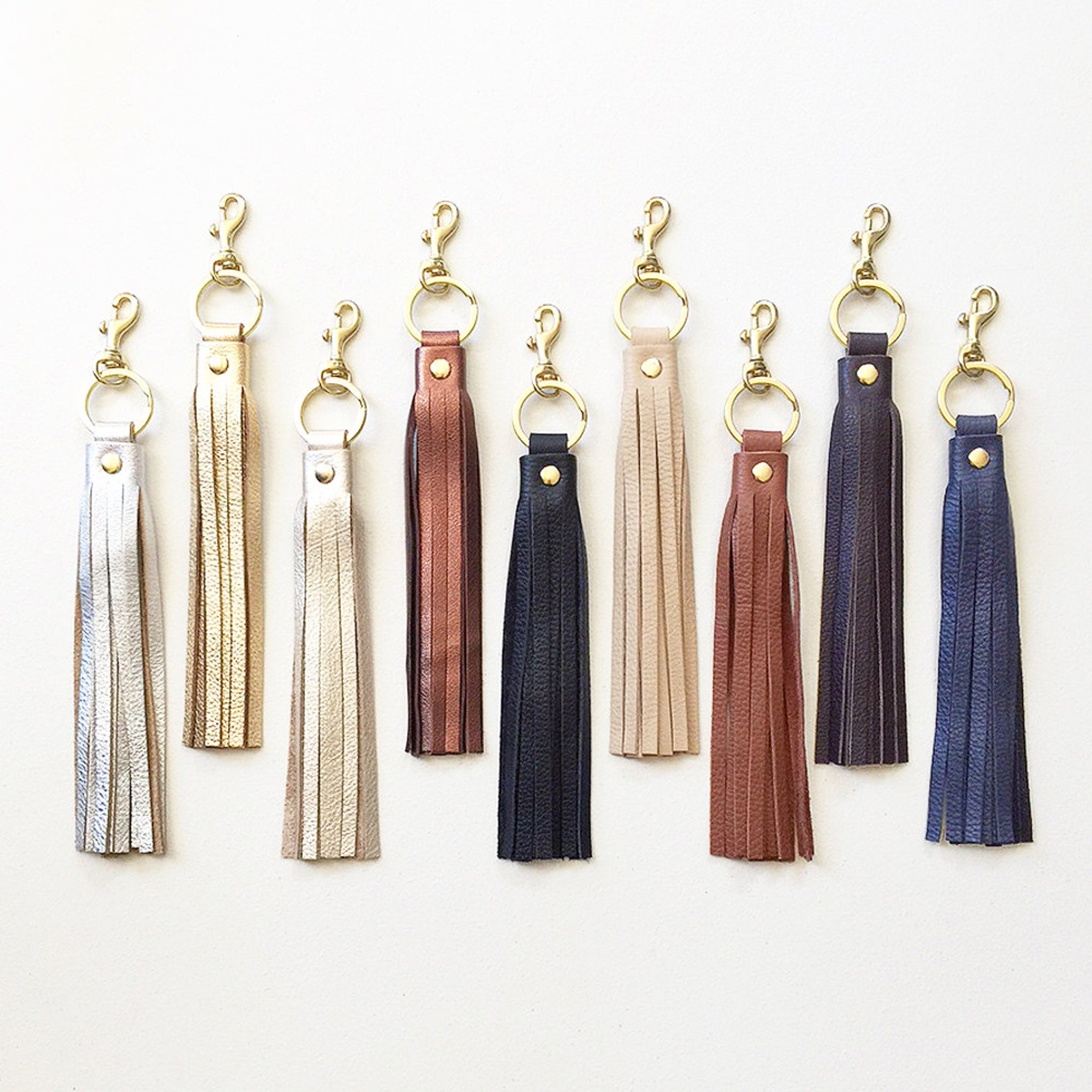 Leather Tassel KEYRING Keychain Tassel Purse Charm Handbag Etsy
