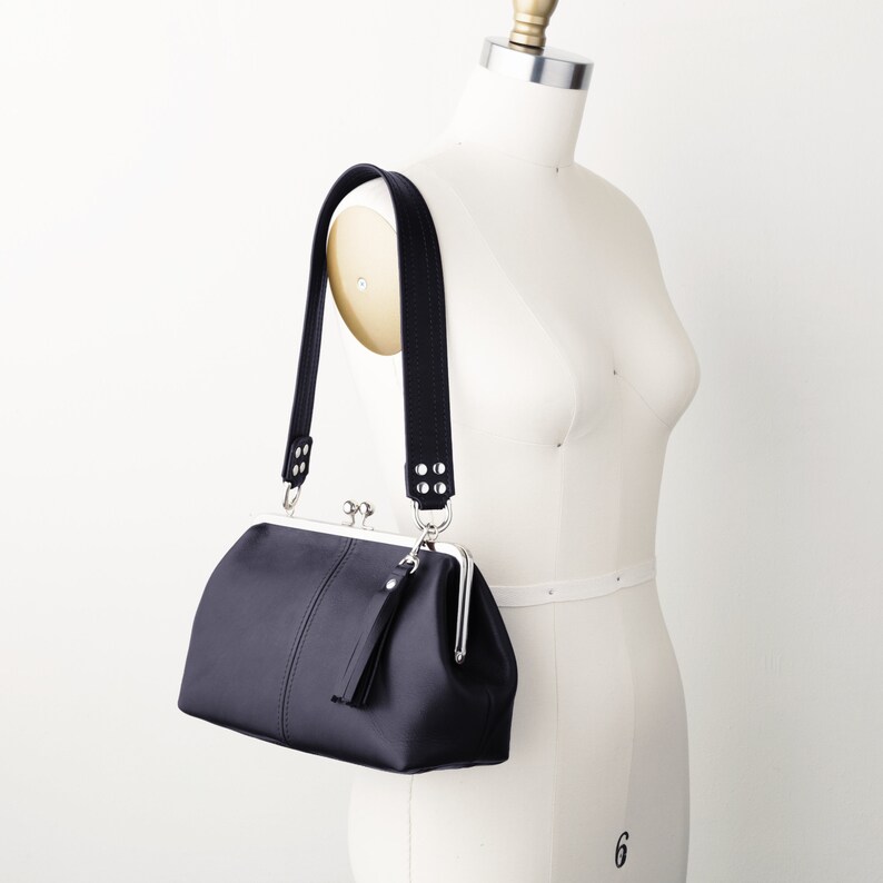 Mid Size Kiss Lock Handbag Top Closure Clasp Frame Bag with Etsy