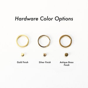 Hardware color options for leather keychain snap closure credit card wallet.