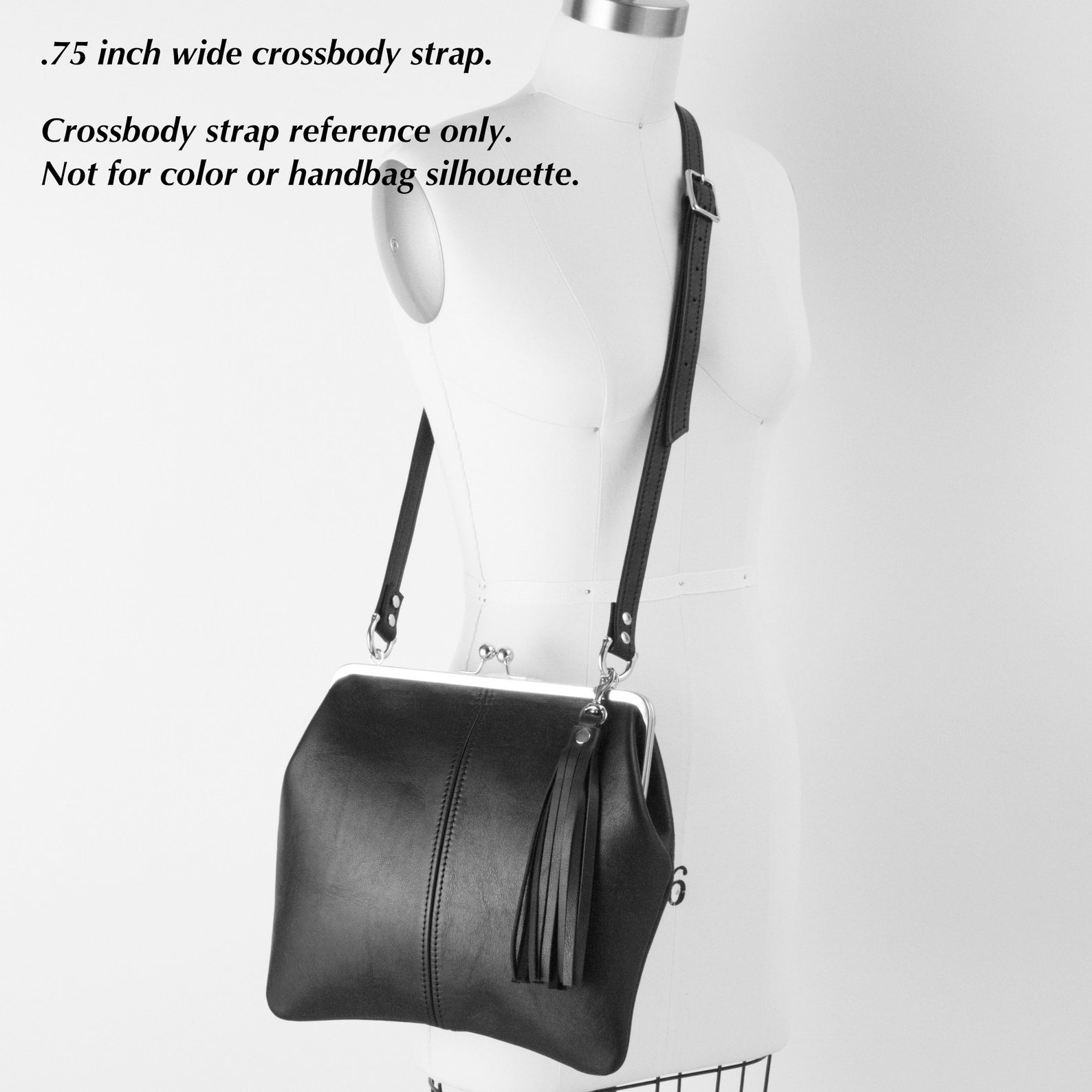 Leather Kiss Lock Frame Handbag With Tassel Purse Charm Retro Etsy