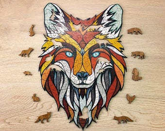 Fox Wooden Jigsaw Puzzle | Laser-Cut Animal Pieces
