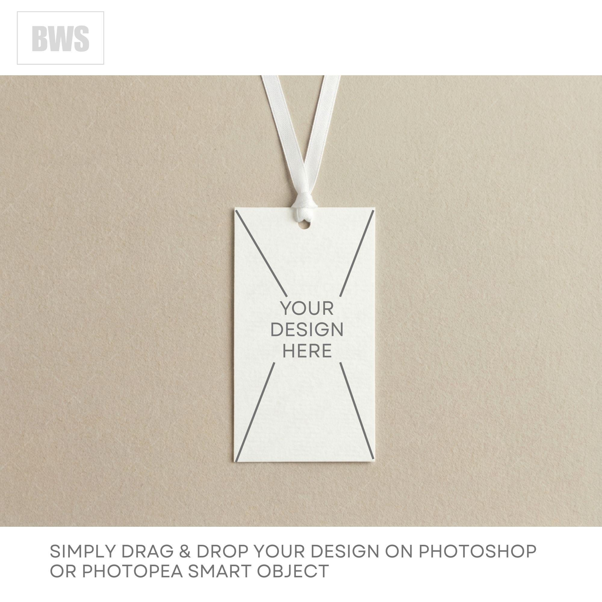 Editable Rectangle Gift Tag Mockup for Designers | PSD Smart Object ...