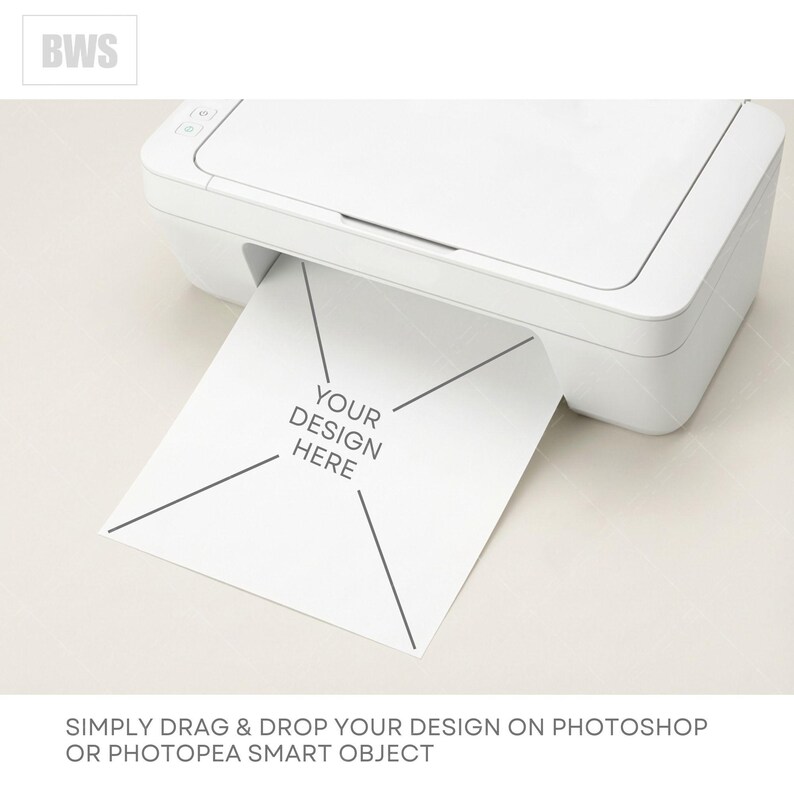 Editable Printer Printer and Paper Mockup for Printables | Editable PSD Smart Object - Etsy